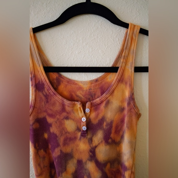 Bleach Dyed Brandy Melville Button Up Tank Top - Picture 5 of 6